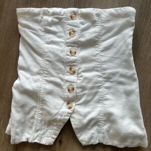 Abercrombie & Fitch White Linen Strapless Top